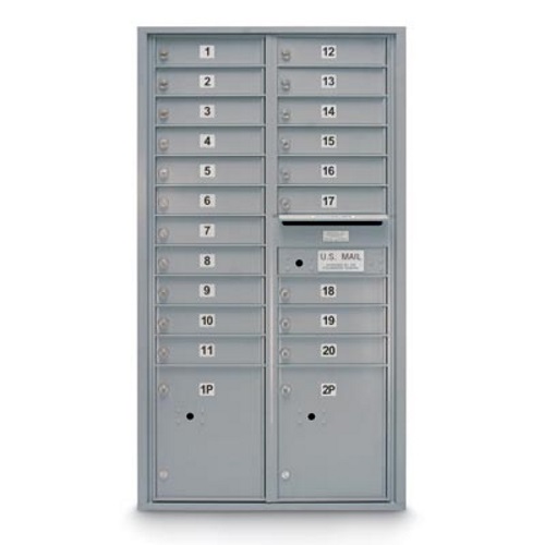 CAD Drawings American Postal Manufacturing Co. 20 Door Standard 4C Mailbox with (2) Parcel Lockers